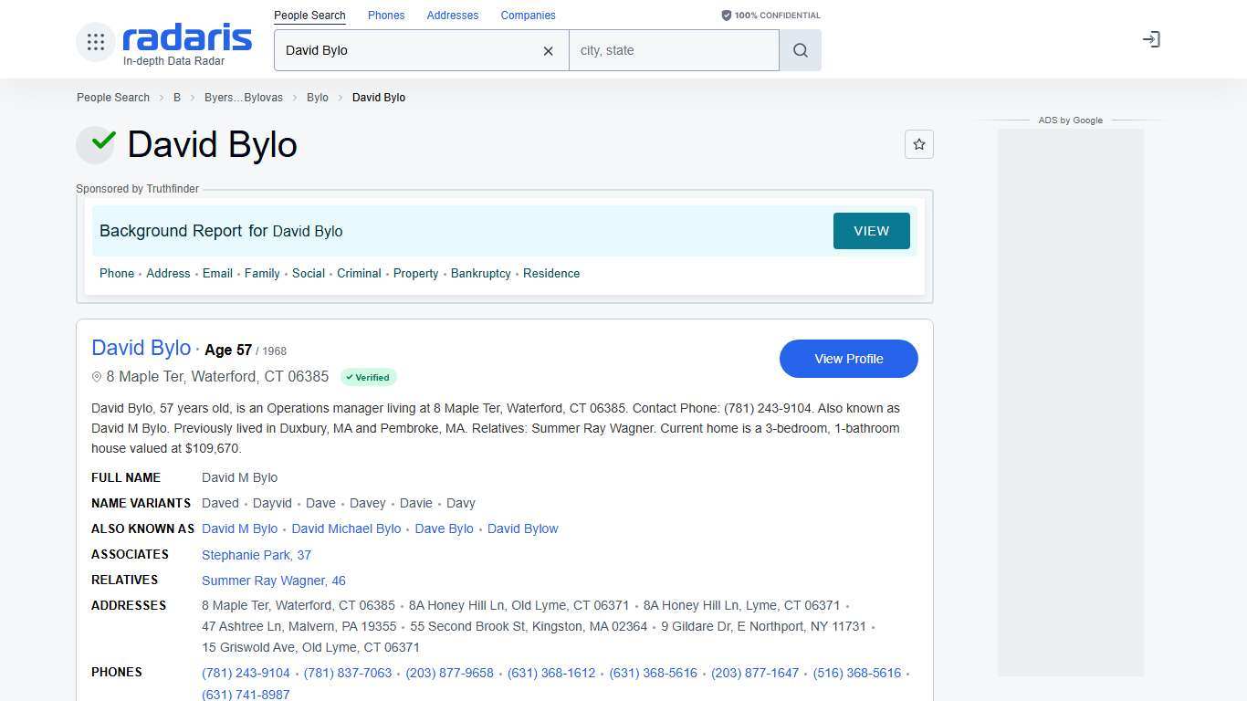 David Bylo - Age, Phone Number, Contact, Address Info, Public Records | Radaris