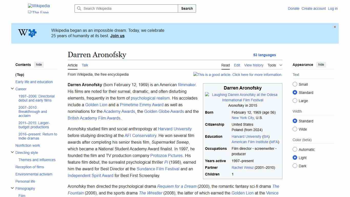 Darren Aronofsky - Wikipedia